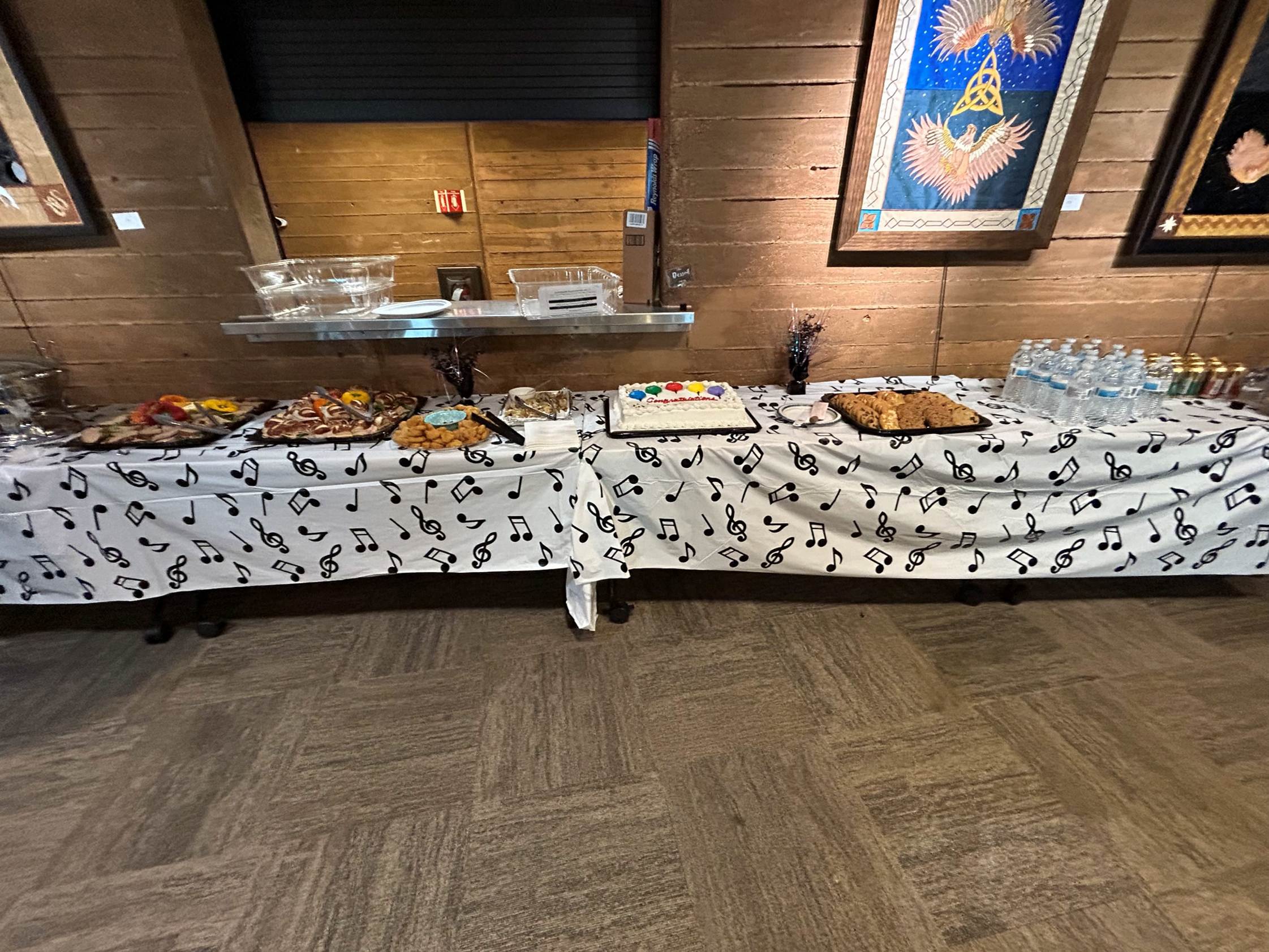 A buffet table with food on it

AI-generated content may be incorrect.
